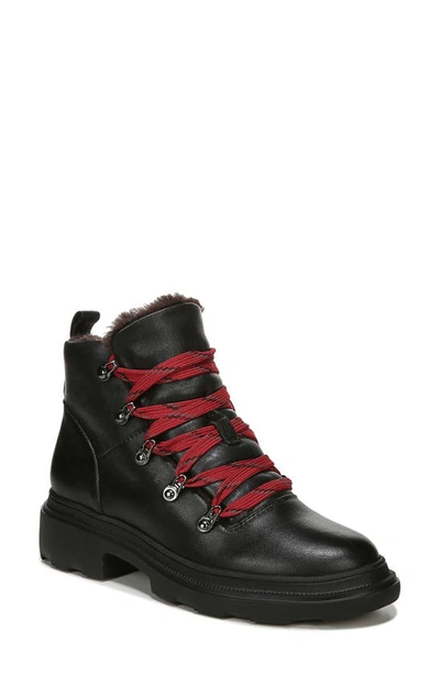 Naturalizer Julian Waterproof Lug Sole Booties Women's Shoes In Black Leather