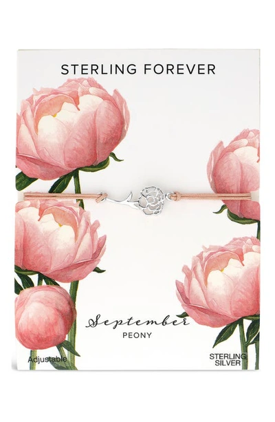 Sterling Forever Birth Flower Bracelet In Silver- September