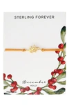 Sterling Forever Birth Flower Bracelet In Goldecember