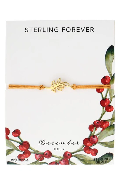 Sterling Forever Birth Flower Bracelet In Gold- December