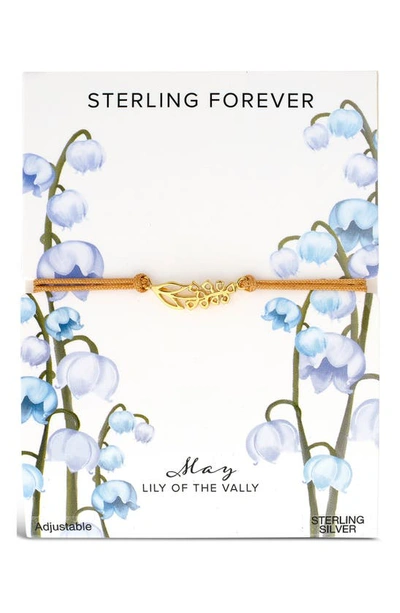 Sterling Forever Birth Flower Bracelet In Gold- May