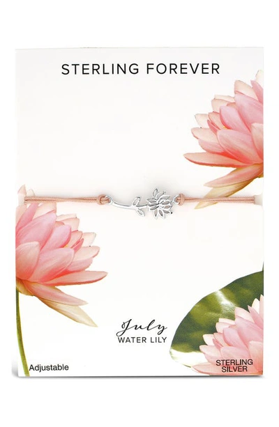Sterling Forever Birth Flower Bracelet In Silver- July