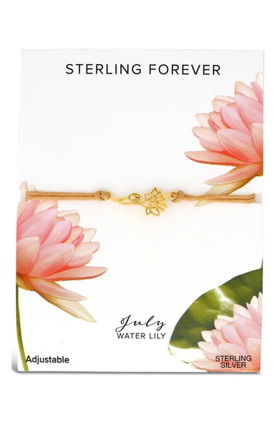 Sterling Forever Birth Flower Bracelet In Gold- July