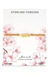 Sterling Forever Birth Flower Bracelet In Gold- March