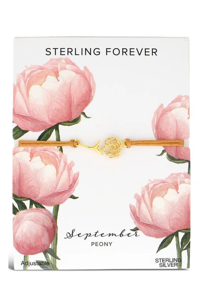 Sterling Forever Birth Flower Bracelet In Gold- September
