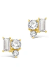 Sterling Forever Cluster Stud Earrings In Gold