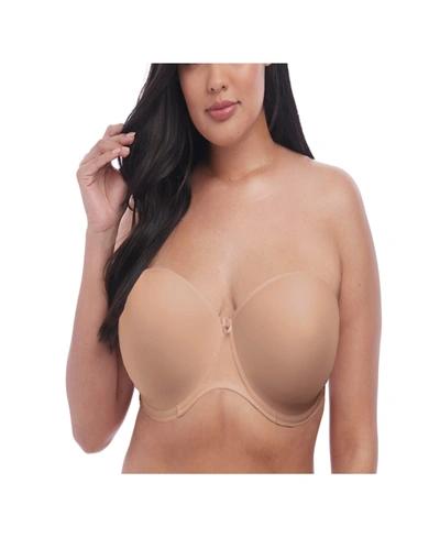 Elomi Women's Plus Size Smooth Underwire Molded Strapless Bra El4300 In Sahara (nude )