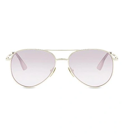 Le Specs Imperium Aviator-style Rose-gold Sunglasses