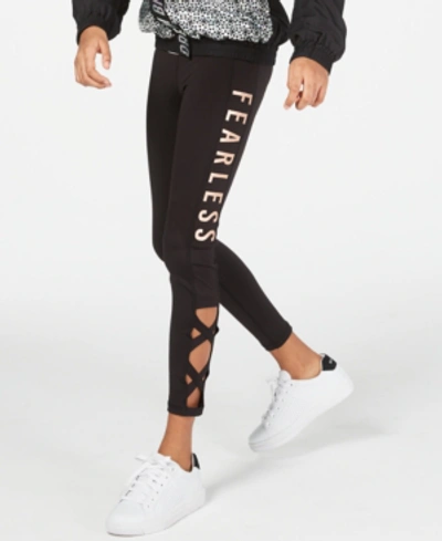 Ideology Kids' Big Girls Fearless Caged Leggings, Created For Macy's In Noir