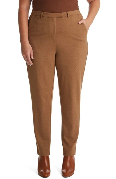 Adyson Parker Dot Jacquard Split Hem Pants In Natural Jacquard Combo