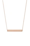 Knotty Bar Necklace In Rose Gold