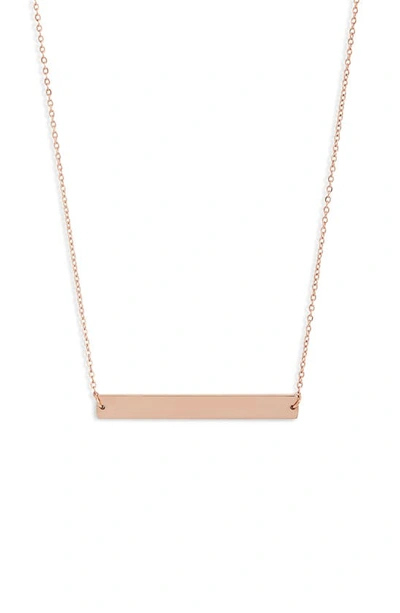 Knotty Bar Necklace In Rose Gold