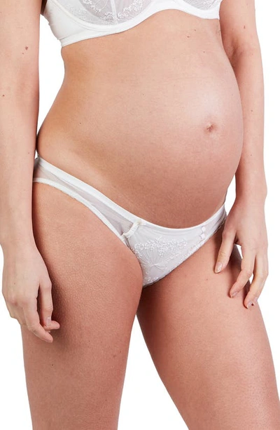 Cache Coeur Louise Embroidered Maternity Briefs In Ivory