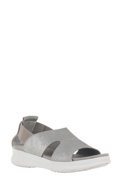 Otbt Whitney Sandal In Grey Silver Suede