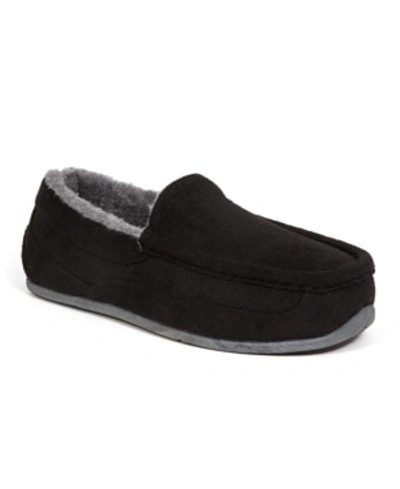 Deer Stags Kids' Little And Big Boys Slipperooz Lil Spun Indoor Outdoor S.u.p.r.o. Sock Cozy Moccasin Slipper In Black