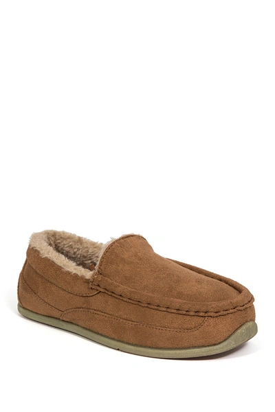 Deer Stags Kids' Little And Big Boys Slipperooz Lil Spun Indoor Outdoor S.u.p.r.o. Sock Cozy Moccasin Slipper In Rust