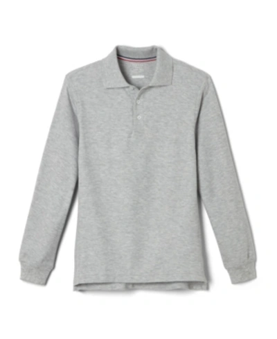 French Toast Kids' Little Boys Long Sleeve Pique Polo Shirt In Gray