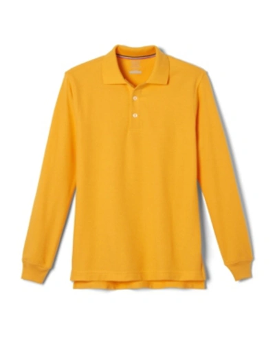 French Toast Kids' Little Boys Long Sleeve Pique Polo Shirt In Gold