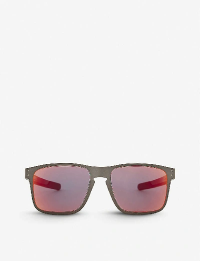 Oakley Holbrook Metal Polarised Square-frame Sunglasses In Matte Gunmetal