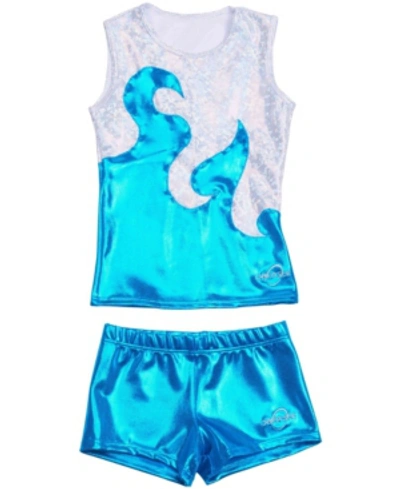 Obersee Kids' Big Girls Tank And Shorts Set In Turquoise