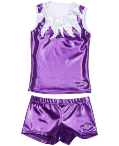Obersee Kids' Big Girls Tank And Shorts Set In Purple