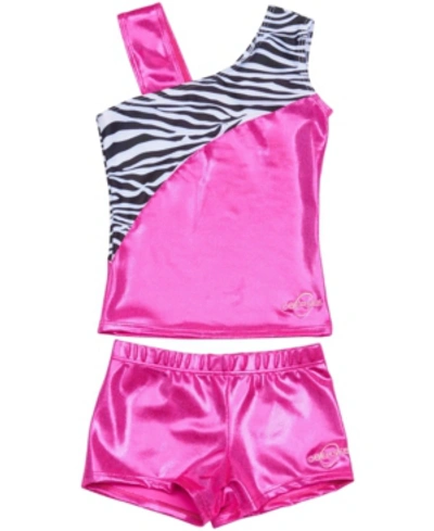 Obersee Kids' Big Girls Tank And Shorts Set In Pink