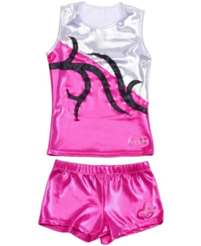 Obersee Kids' Big Girls Tank And Shorts Set In Pink