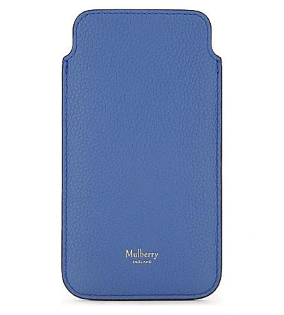 Mulberry Grained Leather Iphone Cover 6/6s In Porcelain Blue