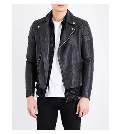 Topman Temple Quilted Leather Biker Jacket | ModeSens