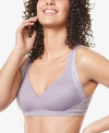 Warner's Women's No Side Effects Wire Free Backsmoothing Contour Bra Ra2231a In Purple Ash Inverse Animal