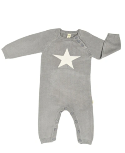 Earth Baby Outfitters Baby Boys Organic Rayon From Bamboo Knit Star Footless Coverall In Gray