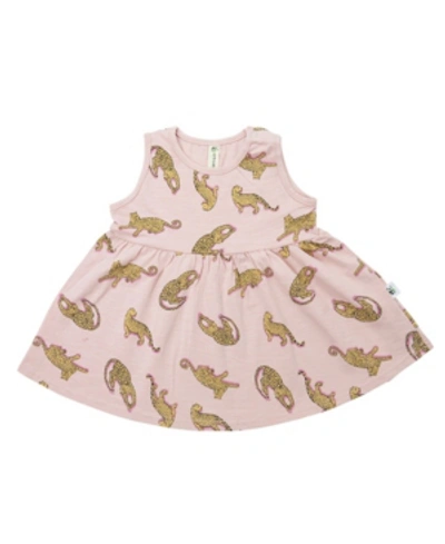 Earth Baby Outfitters Kids' Toddler Girls Organic Cotton Leopard Dress In Pink