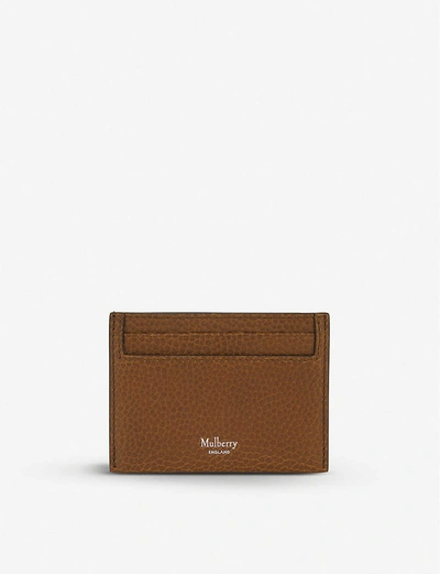 Mulberry Grained Leather Card Holder In Brown