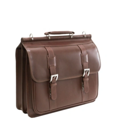 Mcklein Siamod Signorini, 15" Double Compartment Laptop Briefcase In Cognac