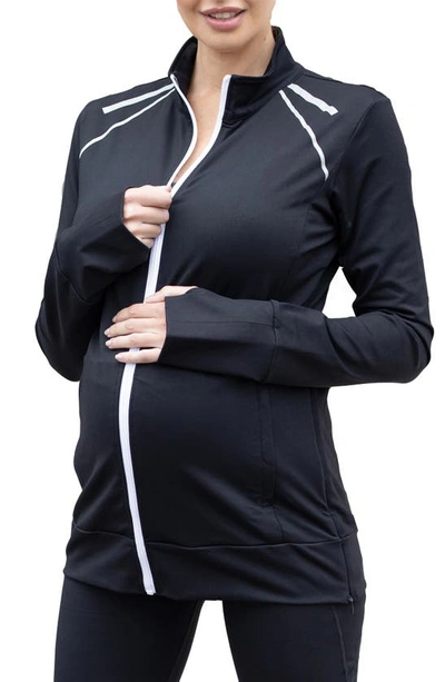 Angel Maternity Maternity Workout Jacket In Black