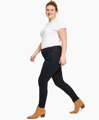 Style & Co Petite High Rise Curvy Slim-leg Jeans, Created For Macy's In Rinse