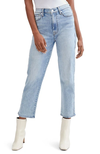 Seven 7 For All Mankind High Waist Crop Straight Leg Jeans In Aspen