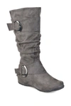 Journee Collection Jester Extra Wide Calf Side Buckle Tall Boot In Gray