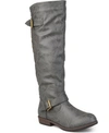 Journee Collection Women's Wide Calf Spokane Studded Knee High Boots In Dark Grey