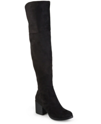 Journee Collection Sana Womens Wide Calf Tall Over-the-knee Boots In Black