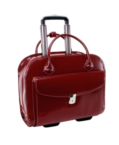 Mcklein Granville, 15" Wheeled Ladies Laptop Briefcase In Red