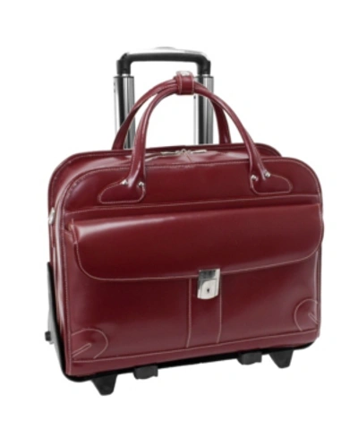 Mcklein Lakewood, 15" Fly-through Checkpoint-friendly Ladies Laptop Briefcase In Red