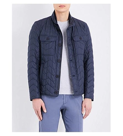 Hugo Boss Zigzag Quilted Jacket In Black | ModeSens