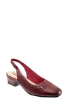 Trotters Women's Dea Woven Slingback Shoe Women's Shoes In Dark Red
