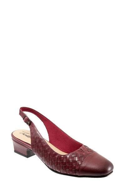 Trotters Women's Dea Woven Slingback Shoe Women's Shoes In Dark Red