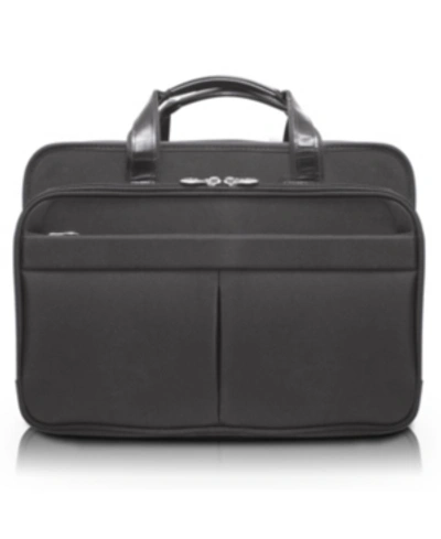 Mcklein Walton, 17" Expandable Double Compartment Laptop Briefcase In Black
