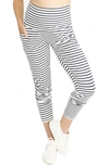 Angel Maternity Tapered Casual Maternity Pants In Navy/ White Stripes