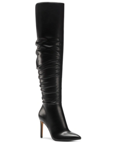 Inc International Concepts Women's Iyonna Over-the-knee Slouch Boots, Created For Macy's Women's Shoes In Black Smooth