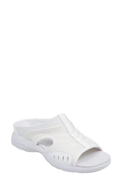 Easy Spirit Women's Traciee Square Toe Casual Flat Sandals Women's Shoes In White