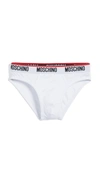 Moschino Pack Of Two Tape Regular-fit Stretch-cotton Briefs In White